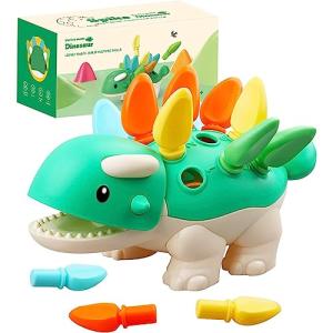 Toddler Montessori Toys Learning Activities Educational Dinosaur Games - Baby Sensory Fine Motor Skills Developmental Toys - Gifts for 6 9 12 18 Month Age 1 2 3 4 One Two Year Old Boys Girls Kids from shenzhenshishengtedianzikejiyouxiangongsi