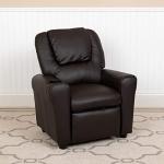 Flash Furniture Contemporary Brown LeatherSoft Kids Recliner with Cup Holder and Headrest from Flash Furniture