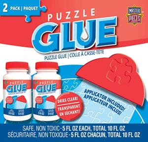 MasterPieces Accessories, Jigsaw Puzzle Glue Bottle & Wide Plastic Spreader, 5 Ounces each, 2 Pack by Masterpieces Puzzle Co.