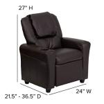 Flash Furniture Contemporary Brown LeatherSoft Kids Recliner with Cup Holder and Headrest from Flash Furniture