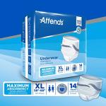 Attends Incontinence Care Underwear for Adults, Extra, XL, 14 Count (Pack of 4) by Attends