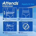 Attends Incontinence Care Underwear for Adults, Extra, XL, 14 Count (Pack of 4) by Attends