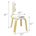 iPlay, iLearn 10 Inch Kids Solid Hard Wood Animal Chair, Stackable Wooden Finished, Preschool, Daycare, Bedroom, Playroom, Nursery Seat, Cow Furniture Stool for Toddlers, Children, Boys, Girls by iPlay, iLearn