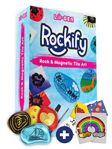 Li'l Gen Rock Painting Kit for Kids and Mini Ceramic Tile Painting Kit - Arts and Crafts for Kids Ages 6-12 - DIY Craft Kits for Boys and Girls - Crafts Activities & Art Supplies - Kids Gift Art Set from Li'l-Gen