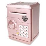 Yoego Kids Money Bank, Electronic Piggy Banks, Great Gift Toy for Kids Children, Auto Scroll Paper Money Saving Box Password Coin Bank,Perfect Toy Gifts for Boys Girls (Rose Gold) from Yoego