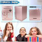 Yoego Kids Money Bank, Electronic Piggy Banks, Great Gift Toy for Kids Children, Auto Scroll Paper Money Saving Box Password Coin Bank,Perfect Toy Gifts for Boys Girls (Rose Gold) from Yoego