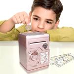 Yoego Kids Money Bank, Electronic Piggy Banks, Great Gift Toy for Kids Children, Auto Scroll Paper Money Saving Box Password Coin Bank,Perfect Toy Gifts for Boys Girls (Rose Gold) from Yoego