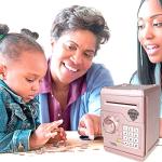 Yoego Kids Money Bank, Electronic Piggy Banks, Great Gift Toy for Kids Children, Auto Scroll Paper Money Saving Box Password Coin Bank,Perfect Toy Gifts for Boys Girls (Rose Gold) from Yoego