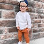 Toddler Baby Boy Fall Winter Outfits Letter Crewneck Sweatshirt Casual Pants 2Pcs Clothes Set White-Brown 12-18 Months from 