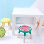 RUYU 9 Inch Kids Solid Hard Wood Fruit Chair, Crafted Hand-Painted Wood with Assembled Four-Legged Stool, Bedroom, Playroom, Watermelon Furniture Stool for Kids, Children, Boys, Girls(Watermelon) by RUYU-0010