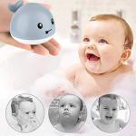 Baby Bath Toys, Light Up Baby Pool Toy with LED Light Whale Spray Water Toy for Toddlers Kids, Induction Sprinkler Bathtub Toys Bathroom Shower Swimming Pool Outdoor Water Toy(Gray) by Brands