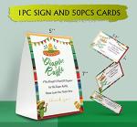 Diaper Raffle Sign,Diaper Raffle Baby Shower Game Kit (1 Standing Sign + 50 Guessing Cards),Fiesta Raffle Insert Ticket,Baby Showers Decorations,Card for Baby Shower Game to Bring a Pack of Diapers-N13 from 