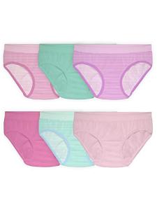 Fruit of the Loom Girls' Seamless Underwear Multipack, Hipster - 6 Pack - Assorted, 14/16 by Fruit of the Loom