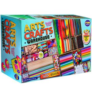 3 Layers Jumbo Arts and Crafts Supplies Kit Warehouse, Funkidz Craft Activity Kit for Kids Creativity Includes 1500+ Premium Craft Materials Suitable to Class Activity for Boys and Girls Ages 6 and Up by AplusToys