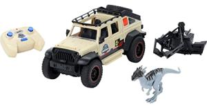 Matchbox Jurassic World Jeep Gladiator R/C, Remote-Control Vehicle with 6â Dracorex Dinosaur Figure, Removable Auto-Capture Claw, Toy for Kids by Mattel