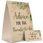 Advice for the Parents-to-Be Sign, Baby Shower Advice Game Kit (1 Standing Sign + 50 Advice Cards), Baby Showers Decorations-NPZAD06 from 