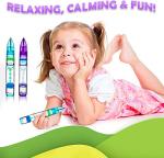 YUE ACTION Liquid Motion Timer Pen 2 Pack / Liquid Timer Pen / Multi Colored Fidget Pen for Office Desk Toys, Novelty Gifts ,Novelty Toys (Blue+Purple Set) from YUE ACTION