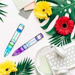 YUE ACTION Liquid Motion Timer Pen 2 Pack / Liquid Timer Pen / Multi Colored Fidget Pen for Office Desk Toys, Novelty Gifts ,Novelty Toys (Blue+Purple Set) from YUE ACTION