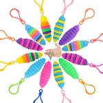 12 PCS Sensory Slug Toys, Articulated Stretch Caterpillar Toy, Anxiety Relief Fidget Slug Toy, Novelty Party Favors for Kids. from Maoyi Store
