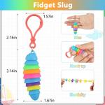 12 PCS Sensory Slug Toys, Articulated Stretch Caterpillar Toy, Anxiety Relief Fidget Slug Toy, Novelty Party Favors for Kids. from Maoyi Store