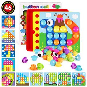 AMOSTING Color Matching Mosaic Pegboard Early Learning Educational Toys for Boys & Girls from AMOSTING