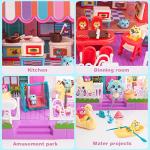 Pretend Play Pet House Toys,Dollhouse Playset 74pcs,Miniature Dollhouse Furniture and Accessories,Fun Cat Role Play Toys for Kids,Boys,Girls,Toodlers by TAKIHON