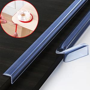 100% Silicone Edge Protectors for Kids, Soft Edge Protector Strip Transparent, 6.6ft Pre-Tape Adhesive Corner Protectors Baby Proofing for Kids Safety, Child Table Cabinets Drawers Furniture Bumper by Suwarc