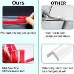 100% Silicone Edge Protectors for Kids, Soft Edge Protector Strip Transparent, 6.6ft Pre-Tape Adhesive Corner Protectors Baby Proofing for Kids Safety, Child Table Cabinets Drawers Furniture Bumper by Suwarc