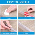 100% Silicone Edge Protectors for Kids, Soft Edge Protector Strip Transparent, 6.6ft Pre-Tape Adhesive Corner Protectors Baby Proofing for Kids Safety, Child Table Cabinets Drawers Furniture Bumper by Suwarc