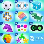 (50 Pcs) Fidget Toys, Fidgets Pop Its Pack, Pop It Party Favors, Popitsfidgets Popit Figit Kids Gifts Small Mini Bulk Sensory Toys Girls, Autism ADHD Autistic Poppet Carnival Treasure Classroom Prizes by Zen Laboratory