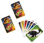 âUNO Jurassic World Dominion Card Game with Movie-Themed Deck, Special Rule and Storage Tin, Gift and Collectible for Dinosaur Fans by Mattel