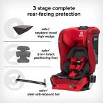 Diono Radian 3RXT Safe+, 4-in-1 Convertible Car Seat, Rear and Forward Facing, Safe Plus Engineering, 3 Stage Infant Protection, 10 Years 1 Car Seat, Slim Fit 3 Across, Red Cherry from Diono