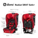 Diono Radian 3RXT Safe+, 4-in-1 Convertible Car Seat, Rear and Forward Facing, Safe Plus Engineering, 3 Stage Infant Protection, 10 Years 1 Car Seat, Slim Fit 3 Across, Red Cherry from Diono