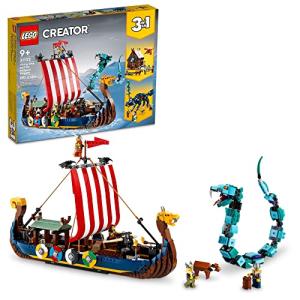 LEGO Creator 3in1 Viking Ship and The Midgard Serpent 31132 Building Toy Set for Boys, Girls, and Kids Ages 9+ (1,192 Pieces) by LEGO