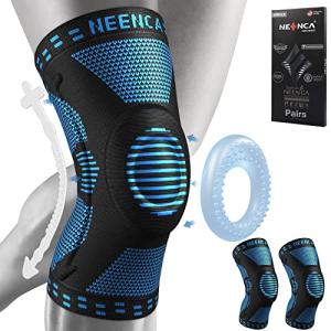 NEENCA [2 Pack Knee Brace, Knee Compression Sleeve Support with Patella Gel Pad & Side Spring Stabilizers, Medical Grade Knee Protector for Running, Meniscus Tear, Arthritis, Joint Pain Relief, Sport from 