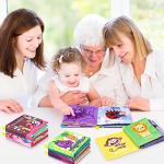 Baby Bath Books,Nontoxic Fabric Soft Baby Cloth Books, Early Education Toys,Waterproof Baby Books for Toddler, Infants Crinkly Cloth Book Bath Toys for 6 to 12 - 18 Months - Pack of 8 by Hony