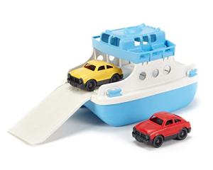 Green Toys Ferry Boat with Mini Cars Bathtub Toy, Blue/White, Standard by Green Toys