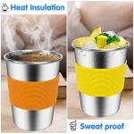 EWSNmata Kids Cups with Straws Spill Proof, Stainless Steel Sippy Cups with Lids, 12oz Toddlers Straws Tumbler, 6 Pack Unbreakable Water Glasses for Children, Adults, Outdoor, Indoor by EWSNMATA