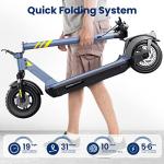 Hurtle Folding Electric Scooter for Adults, 500W 36V Brushless Motor Commuter Escooter with App Control, 10â Honeycomb Tires, 19 MPH Max Speed, E-ABS Front Drum & Rear Disc Brakes, Up to 330 Lbs from Sound Around