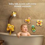 TUMAMA Baby Bath Toy with Shower Head and 3 Suction Spinner Toys, Giraffe Water Spray Squirt Shower Faucet and Bathtub Water Pump Summer Essentials for Toddlers Infants Kids,Yellow from TUMAMA