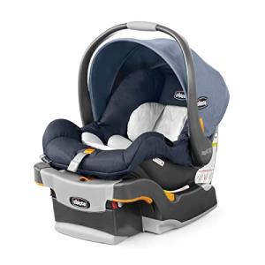 Chicco KeyFit 30 ClearTex Infant Car Seat and Base, Rear-Facing Seat for Infants 4-30 lbs, Includes Infant Head and Body Support, Compatible with Chicco Strollers, Baby Travel Gear | Glacial/Blue by Artsana USA, Inc.