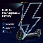 Hurtle Folding Electric Scooter for Adults, 500W 36V Brushless Motor Commuter Escooter with App Control, 10â Honeycomb Tires, 19 MPH Max Speed, E-ABS Front Drum & Rear Disc Brakes, Up to 330 Lbs from Sound Around