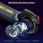 Hurtle Folding Electric Scooter for Adults, 500W 36V Brushless Motor Commuter Escooter with App Control, 10â Honeycomb Tires, 19 MPH Max Speed, E-ABS Front Drum & Rear Disc Brakes, Up to 330 Lbs from Sound Around