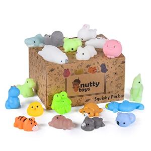 Nutty Toys Mochi Squishies - 20 Soft & Cute Kawaii Squishy Animals, Top Classroom Prizes Bulk Deals Pinata Filler Unique Gifts for Teens Kids Adults 2023, Best Boys & Girls Valentines Day Present Idea by Nutty Toys