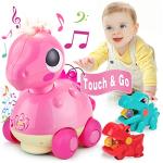 Dreampark Baby Toys 18 Months - Infant Toys 18 Months Baby Crawling Toys 2 Year Old Girl Gifts Touch & Go Musical Light Dinosaur Toy Baby Gifts for 18-24 Months Girls Boys Babies Toddlers Age 2 by Dreampark