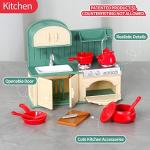 TAKIHON Dollhouse Furniture Set,Dollhouse Bathroom/Kitchen/Fridge/Washing Machine Laundry Set for Kids,Doll House Miniature Accessories,Educational Pretend Play Toys for Toddler,Boys,Girls by TAKIHON