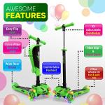 Hurtle 3-Wheeled Scooter for Kids, Green from Hurtle