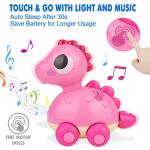 Dreampark Baby Toys 18 Months - Infant Toys 18 Months Baby Crawling Toys 2 Year Old Girl Gifts Touch & Go Musical Light Dinosaur Toy Baby Gifts for 18-24 Months Girls Boys Babies Toddlers Age 2 by Dreampark
