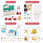 TAKIHON Dollhouse Furniture Set,Dollhouse Bathroom/Kitchen/Fridge/Washing Machine Laundry Set for Kids,Doll House Miniature Accessories,Educational Pretend Play Toys for Toddler,Boys,Girls by TAKIHON