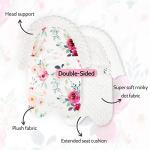 Car Seat Cushion and Strap Covers for Girls, Upgraded Car Seat Insert Cushion Pad and Strap Covers, Baby Headrest Fits for Car Seats, Swing, Pink Watercolor Floral from TANOFAR